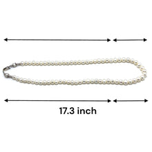 Pearl White Ringed Plain June Birthstone Necklace