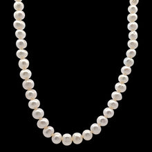 Pearl White Ringed Plain June Birthstone Necklace