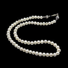 Pearl White Ringed Plain June Birthstone Necklace