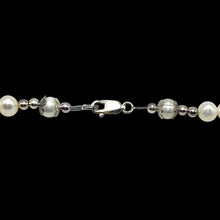 Pearl White Ringed Plain June Birthstone Necklace