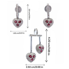 18K White Gold Pendant Earring Set with Natural Diamond & Tourmaline Jewellery