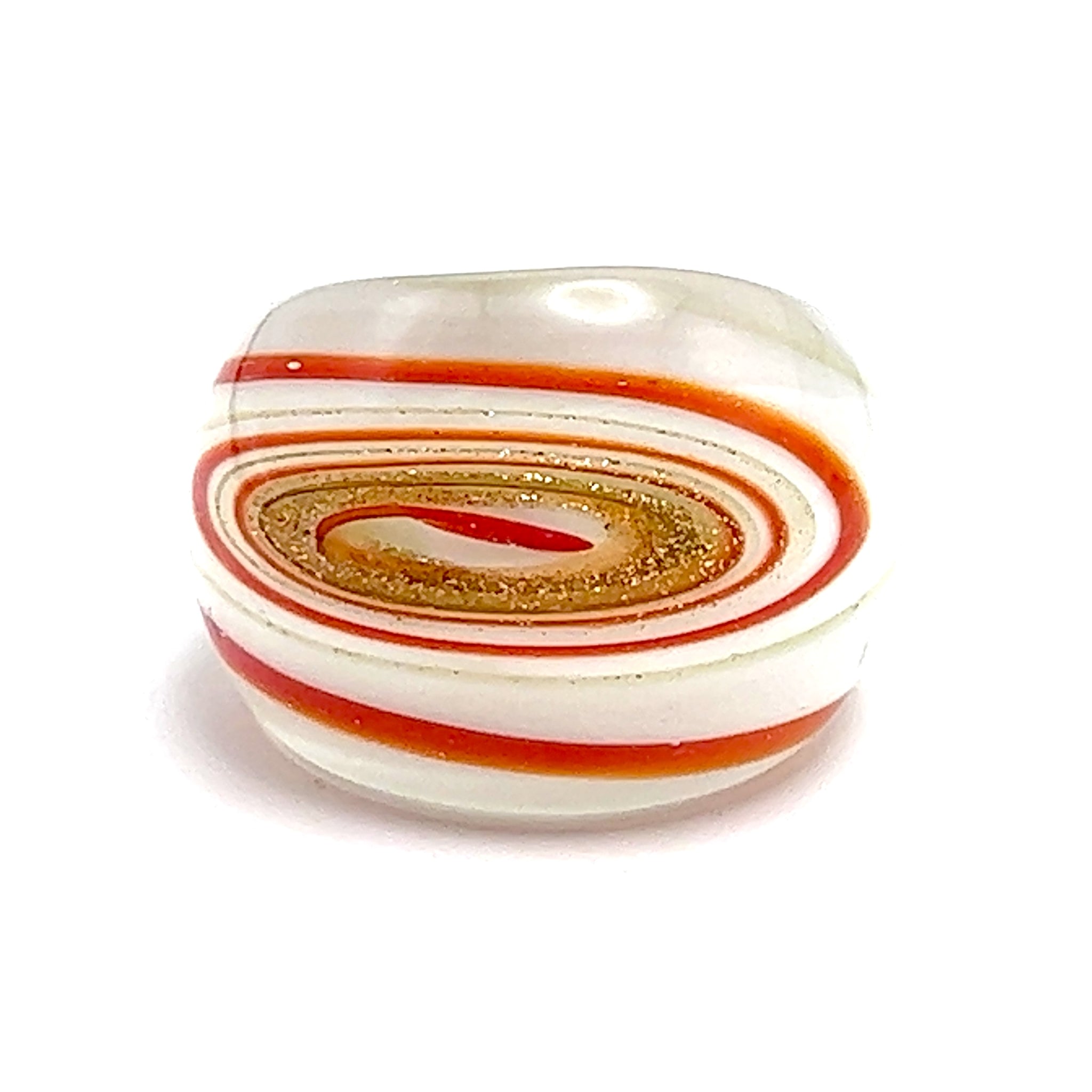Handmade Glass Acrylic Ring Orange Radiance Sunlit Infinity Band