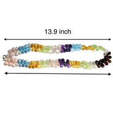 Natural Rose Quartz Sky Blue Topaz Citrine Prehnite Amethyst White Topaz Garnet Gemstone Necklace