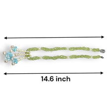 Natural Peridot with Blue Topaz Drops & Pearl Gemstone Necklace