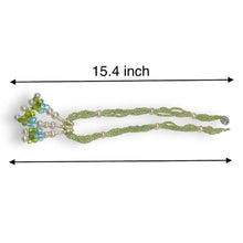 Natural Peridot Pearl Blue Topaz Birthstone Necklace Jewelry