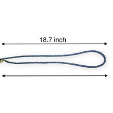 Natural Blue Sapphire Rondelle Facet Cut Beads Precious Necklace