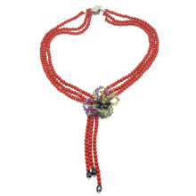 Natural Coral Amethyst Peridot Garnet Plain Ball Semi Necklace