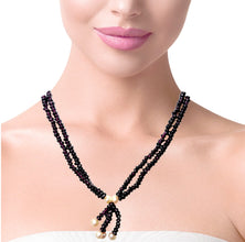Natural Garnet Tyre with Pearl Gemstone Handmade Necklace