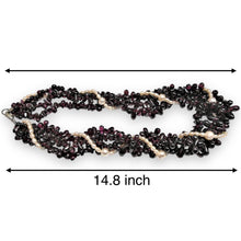 Natural Garnet Drop with Pearl June Gemstone Necklace