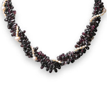 Natural Garnet Drop with Pearl June Gemstone Necklace