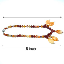 Natural Carnelian Ball Semiprecious Gemstone Necklace