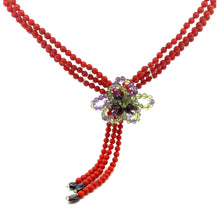 Natural Coral Amethyst Peridot Garnet Plain Ball Semi Necklace