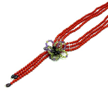 Natural Coral Amethyst Peridot Garnet Plain Ball Semi Necklace