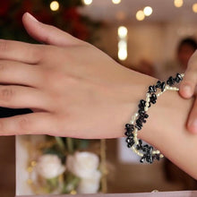 Natural Garnet Drop & Pearl Rice Gemstone Bracelet