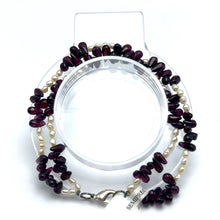 Natural Garnet Drop & Pearl Rice Gemstone Bracelet