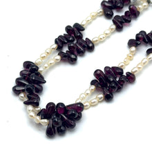 Natural Garnet Drop & Pearl Rice Gemstone Bracelet