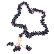 Natural Garnet Drop & Pearl Rice Birthstone Necklace Jewelry
