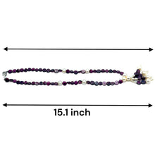 Natural Garnet Button 6mm & Pearl Button 7x6mm Gemstone Necklace