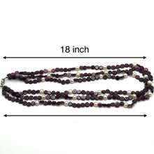 Natural Garnet Button & Pearl Twisted Gemstone Necklace