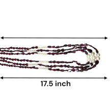Natural Garnet Pear & Pearl Gemstone Handmade Necklace