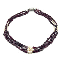 Natural Garnet Pear & Pearl Layered Gemstone Necklace