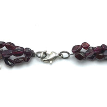Natural Garnet Chobra & Plain Pearl Twisted Gemstone Necklace