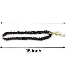 Natural Garnet Chobra & Plain Pearl Twisted Gemstone Necklace