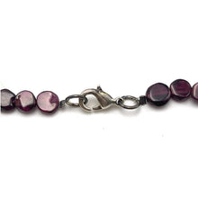 Natural Garnet 6mm Button & Pearl Plain Gemstone Necklace