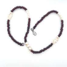 Natural Garnet Tyre Pearl Oval Rice Smooth Gemstone Necklace
