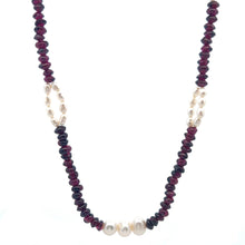 Natural Garnet Tyre Pearl Oval Rice Smooth Gemstone Necklace