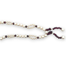 Natural Garnet & Pearl Rondelle Gemstone Crafted Necklace
