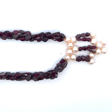 Natural Garnet Fancy & Pearl Gemstone Necklace Handmade