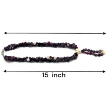 Natural Garnet Button 6mm & Pearl Plain Gemstone Necklace