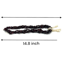 Natural Garnet Mani & Pearl Twisted Gemstone Necklace