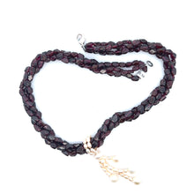 Natural Garnet with Smooth Pearl Gemstone Necklace