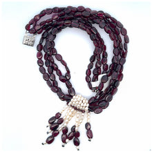 Natural Garnet Mani & Pearl Gemstone Handmade Necklace