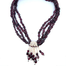 Natural Garnet Mani & Pearl Gemstone Handmade Necklace