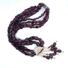 Natural Garnet Mani & Pearl Gemstone Handmade Necklace