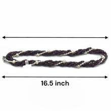 Natural Garnet Tube & Plain Pearl Twisted Gemstone Necklace