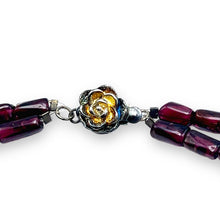 Natural Plain Garnet Tube & Pearl Gemstone Necklace