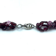 Natural Garnet Fancy & Plain Pearl Twisted Gemstone Necklace