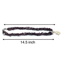 Natural Garnet Fancy & Plain Pearl Twisted Gemstone Necklace