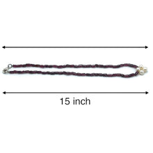 Natural Garnet Tube & Button Pearl Gemstone Necklace