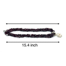 Natural Garnet & Plain Pearl Twisted Fancy Gemstone Necklace