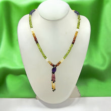 Iolite Natural, Citrine, Peridot, Spessartite, Pink Tourmaline, and Amethyst Necklace