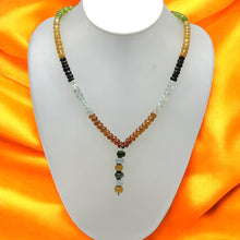 Smoky Quartz Natural, Citrine, Aqua, Spessartite, and Green Tourmaline Necklace