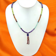 Spessartite Natural, Aquamarine, Amethyst, Peridot, and Garnet Necklace