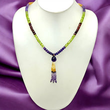 Amethyst Natural, Spessartite Garnet, Peridot, and Citrine Necklace