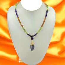 Garnet Natural, Spessartite, Tanzanite, Peridot, Citrine, and Amethyst Necklace