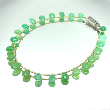 Chrysoprase Natural Pear Briolette Semiprecious Gemstone Bracelet